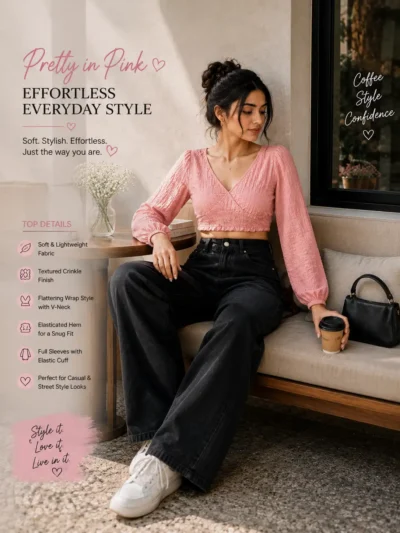 Long Sleeve Textured Crop Top