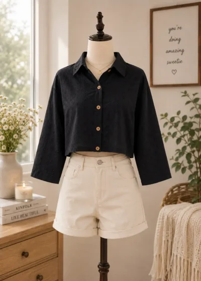 Batik Crop Shirt