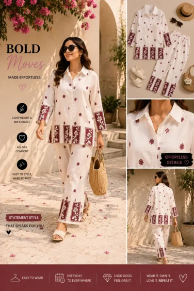 Long SLV Cotton PRNT CAS Co-Ords Set