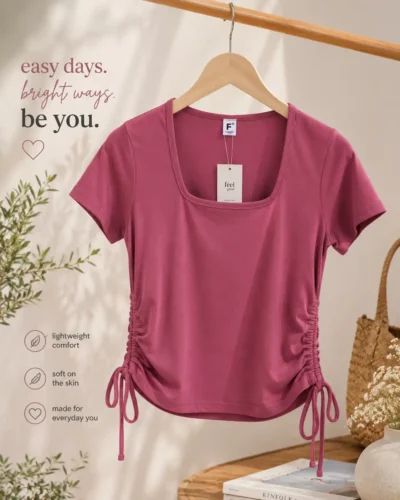 Short SLV Lycra PLN CAS Crop Top