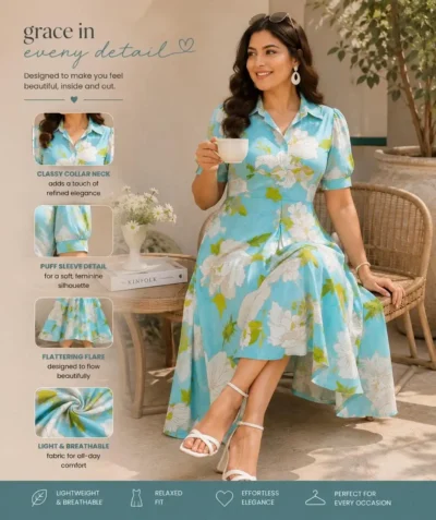 Floral Print Short Sleeve Dress