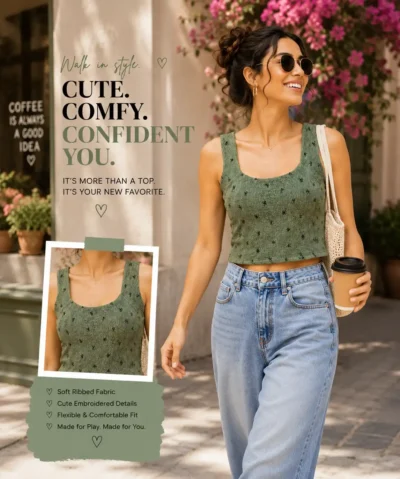 SLVLS Crepe PRNT CAS Tank Top