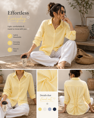 Long SLV Cotton back STRP CAS REG Shirt
