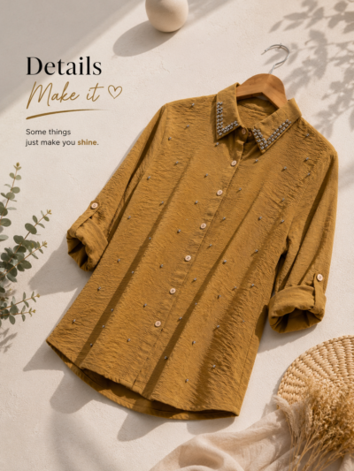 Long SLV EMBRD PRT REG Shirt