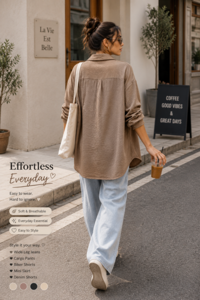 Long SLV Cotton Crepe CAS REG Shirt