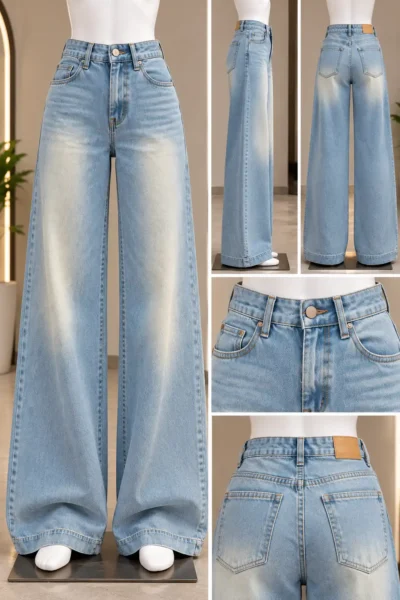 Wide Leg Shaded Jeans